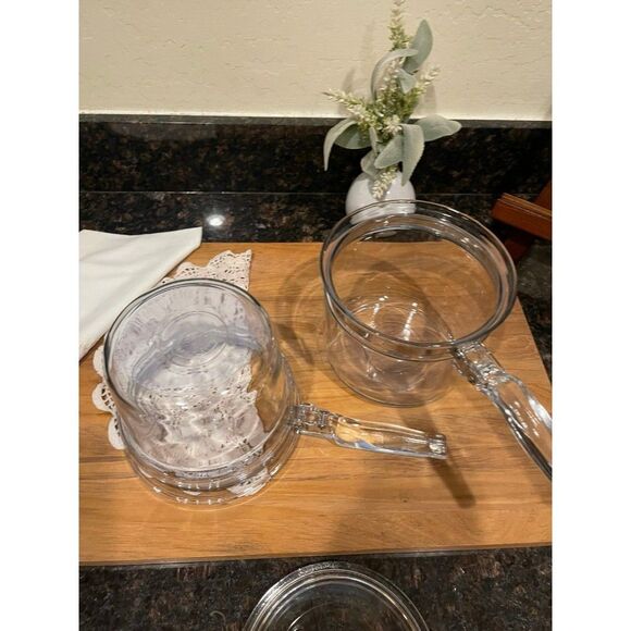 Vintage 3 piece Pyrex Flameware Double Boiler - Picture 5 of 10